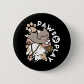 Cute Playful Cats Design – Fun Paws and Play Art Ronde Button 5,7 Cm (Voorkant)