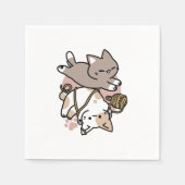 Cute Playful Cats Design – Fun Paws and Play Art Servet (Voorkant)