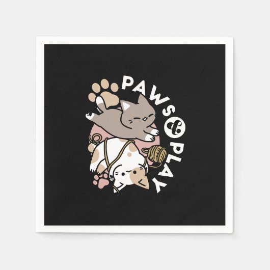 Cute Playful Cats Design – Fun Paws and Play Art Servet (Voorkant)