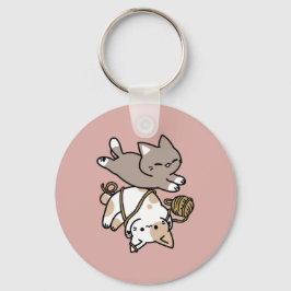 Cute Playful Cats Design – Fun Paws and Play Art Sleutelhanger