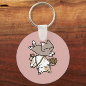 Cute Playful Cats Design – Fun Paws and Play Art Sleutelhanger (Voorkant)
