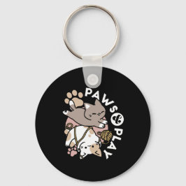 Cute Playful Cats Design – Fun Paws and Play Art Sleutelhanger