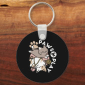 Cute Playful Cats Design – Fun Paws and Play Art Sleutelhanger (Achterkant)