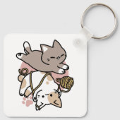 Cute Playful Cats Design – Fun Paws and Play Art Sleutelhanger (Achterkant)