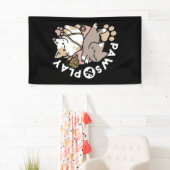 Cute Playful Cats Design – Fun Paws and Play Art Spandoek (Insitu)
