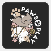 Cute Playful Cats Design – Fun Paws and Play Art Vierkante Sticker (Voorkant)