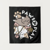 Cute Playful Cats Design – Fun Paws and Play Art Wandkleed (Voorkant)