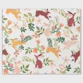 Cute, Playful & Colorful Bunny Rabbit Pattern Cadeaupapier (Vlak)