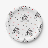 Cute Playful Dalmatian Dog Pattern Red Black Papieren Bordje (Voorkant)