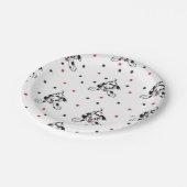 Cute Playful Dalmatian Dog Pattern Red Black Papieren Bordje (Gekanteld)