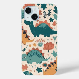 Cute & Playful Dino Land Children's Pattern Phone  iPhone 15 Case