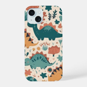 Cute & Playful Dino Land Kinderen Patroon Telefoon iPhone 15 Case