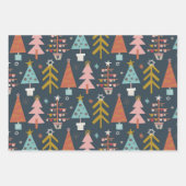 Cute Playful Kerstthema Red en Blue Pattern Inpakpapier Vel (Voorkant 2)