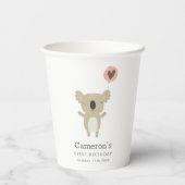 Cute Playful Koala Beer Eenvoudige 1-jarige verjaa Papieren Bekers (Achterkant)