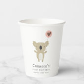 Cute Playful Koala Beer Eenvoudige 1-jarige verjaa Papieren Bekers (Voorkant)