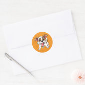 Cute Playful Puppy Cartoon Ronde Sticker (Envelop)