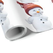 CUTE PLAYFUL SNOWMAN CADEAUPAPIER (Rol Hoek)