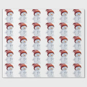 CUTE PLAYFUL SNOWMAN CADEAUPAPIER (Vlak)