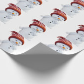 CUTE PLAYFUL SNOWMAN CADEAUPAPIER (Hoek)