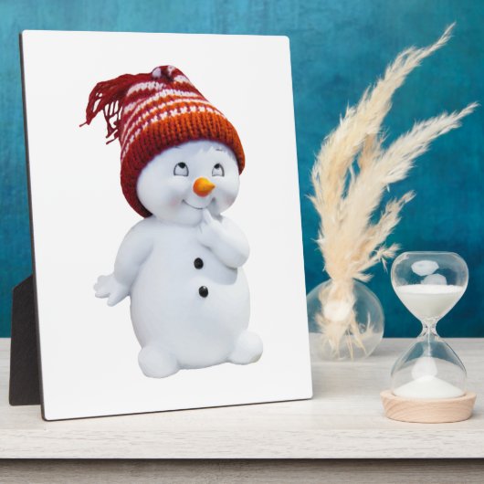 CUTE PLAYFUL SNOWMAN FOTOPLAAT (Zijkant)