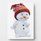 CUTE PLAYFUL SNOWMAN FOTOPLAAT (voorkant)