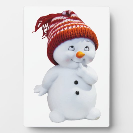 CUTE PLAYFUL SNOWMAN FOTOPLAAT (voorkant)