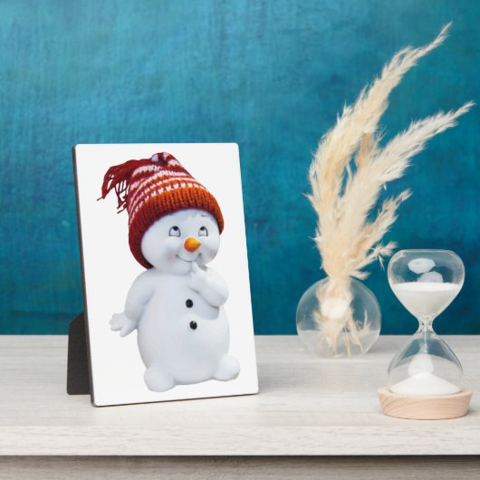 CUTE PLAYFUL SNOWMAN FOTOPLAAT (Zijkant)