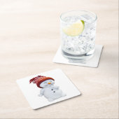 CUTE PLAYFUL SNOWMAN KARTONNEN ONDERZETTERS (Insitu)