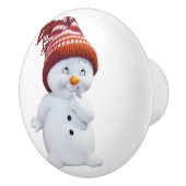 CUTE PLAYFUL SNOWMAN KERAMISCHE KNOP (Rechts)