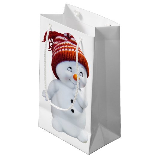 CUTE PLAYFUL SNOWMAN KLEIN CADEAUZAKJE (Voorkant Gekanteld)