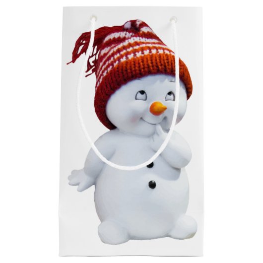 CUTE PLAYFUL SNOWMAN KLEIN CADEAUZAKJE (Voorkant)