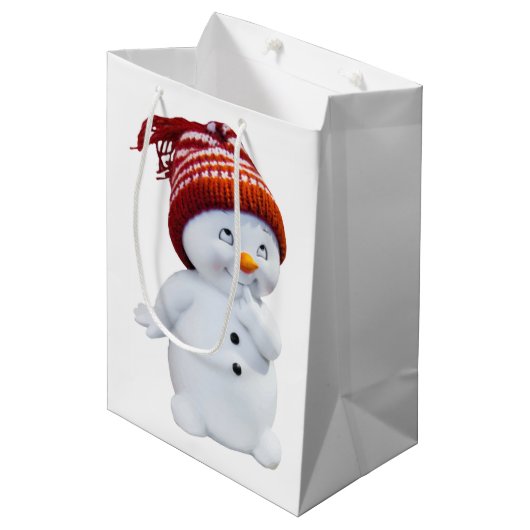 CUTE PLAYFUL SNOWMAN MEDIUM CADEAUZAKJE (Voorkant Gekanteld)