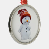 CUTE PLAYFUL SNOWMAN METALEN ORNAMENT (Rechts)