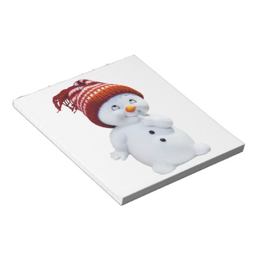 CUTE PLAYFUL SNOWMAN NOTITIEBLOK (Schuin)