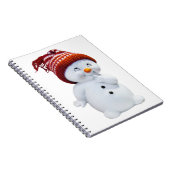 CUTE PLAYFUL SNOWMAN NOTITIEBOEK (Rechterzijde)