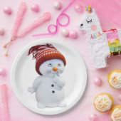 CUTE PLAYFUL SNOWMAN PAPIEREN BORDJE (Feest)