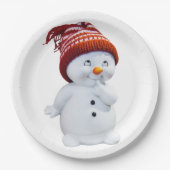 CUTE PLAYFUL SNOWMAN PAPIEREN BORDJE (Voorkant)