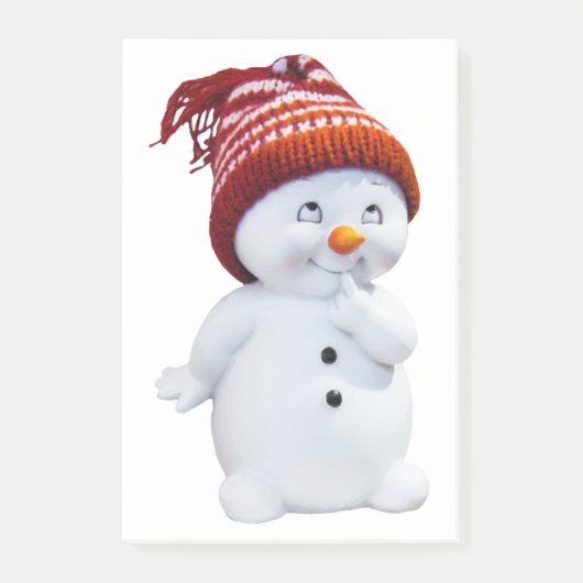 CUTE PLAYFUL SNOWMAN POST-IT® NOTES (Voorkant)