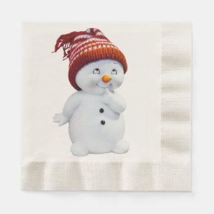 CUTE PLAYFUL SNOWMAN SERVETTEN