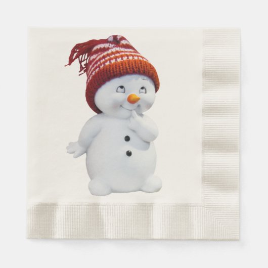 CUTE PLAYFUL SNOWMAN SERVETTEN (Voorkant)