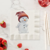 CUTE PLAYFUL SNOWMAN SERVETTEN (Insitu)