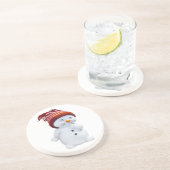 CUTE PLAYFUL SNOWMAN ZANDSTEEN ONDERZETTER (Zijkant)