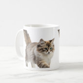 cute pluizige kat koffiemok (Voorkant links)