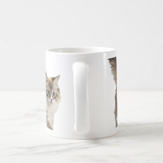 cute pluizige kat koffiemok