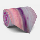 Cute Plum Paars en Grey Faux Agate Stropdas (Opgerold)