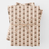 Cute Plush Stuffed Teddy Bear Animal Print Inpakpapier Vel (In situ)