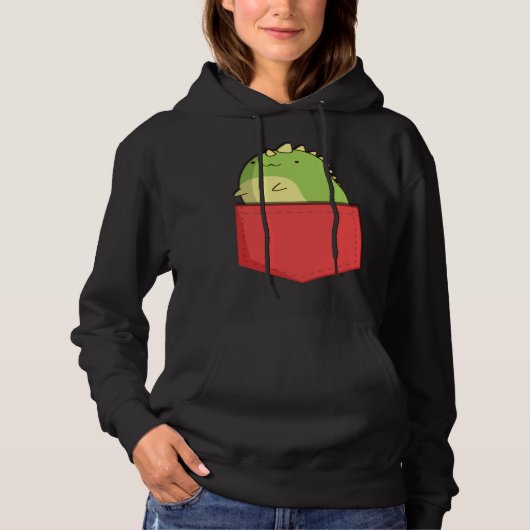 Cute Pocket Dino  Prehistoric Rex Dino In Pocket K Hoodie (Voorkant)