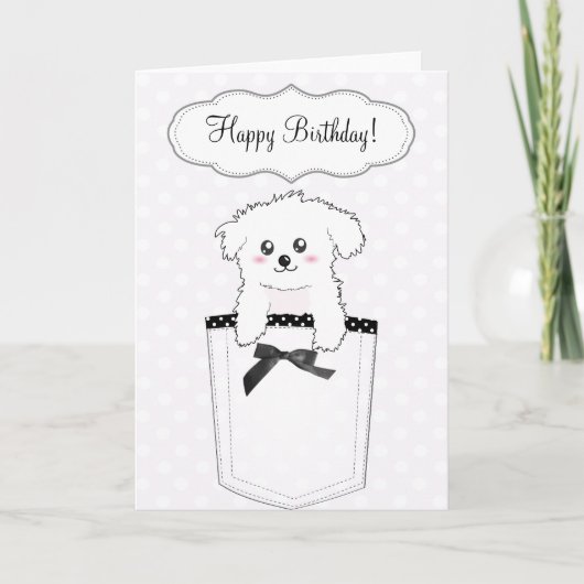 Cute Pocket Puppy Dog Kaart (Voorkant)