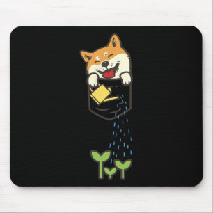 Cute Pocket Shiba Inu Shirt Hondenliefhebber Plant Muismat