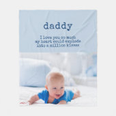 Cute Poem voor papa - Blue Baby Photo Fleece Deken (Voorkant)